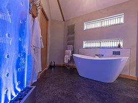 Silver Birch Luxury bathroom with ‘bubble-wall’